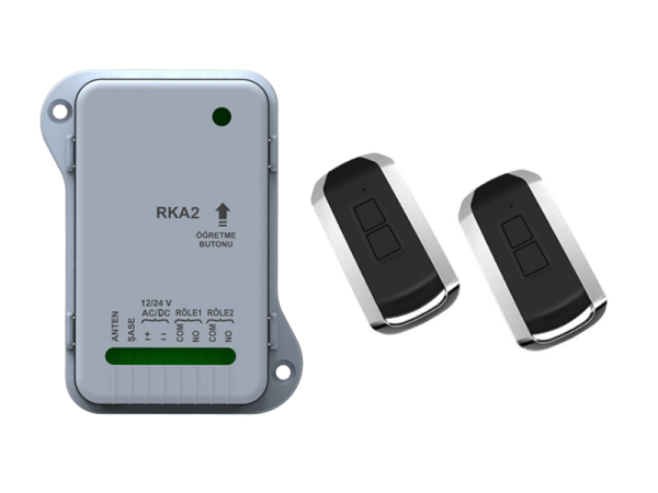 Kontal RKA2 Çift Röleli Kuru Kontak Alıcı Kart + 2 Adet Kontal Rolan 2 Kumanda Kit